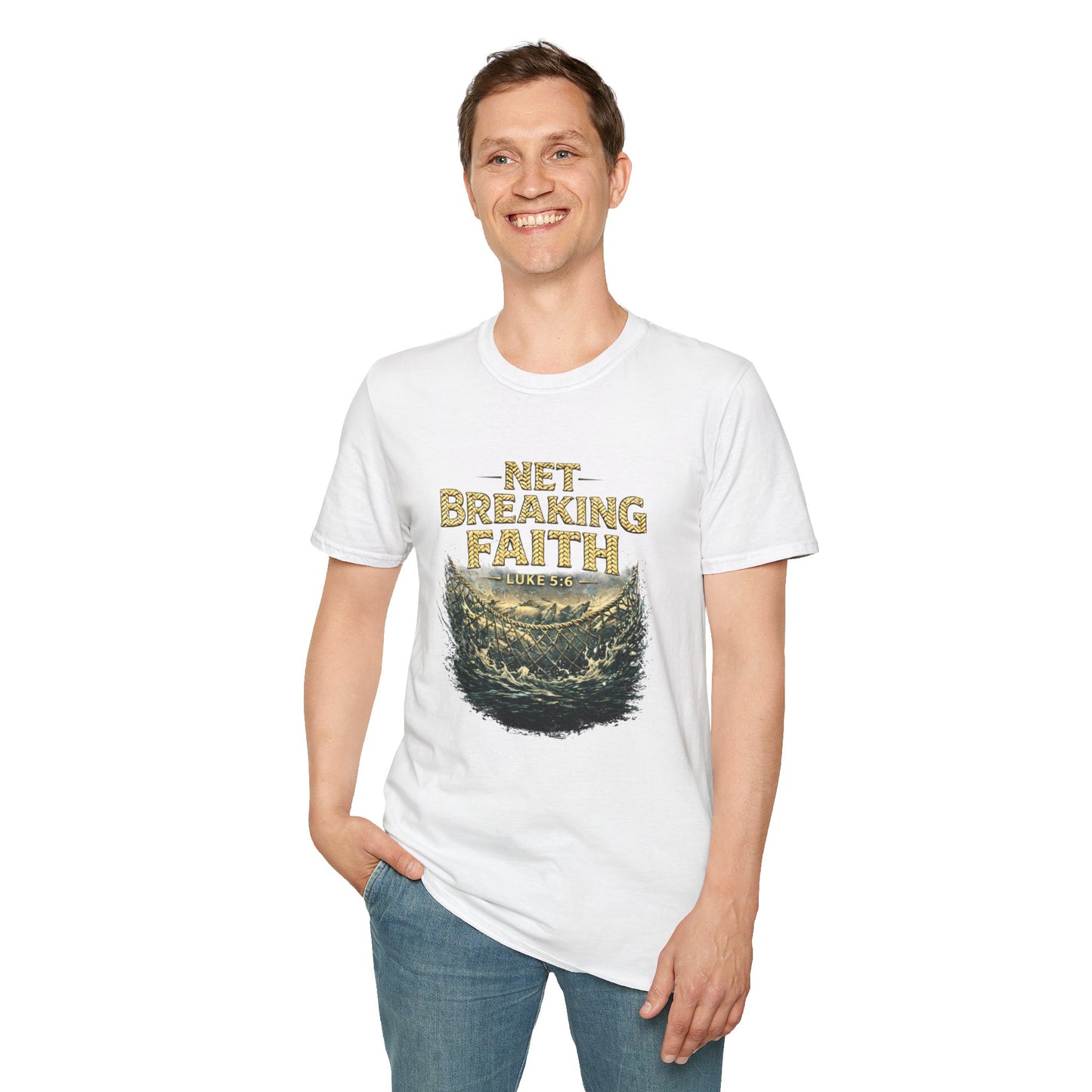 Net Breaking Faith T-Shirt — Vintage Fishing Faith Graphic Tee