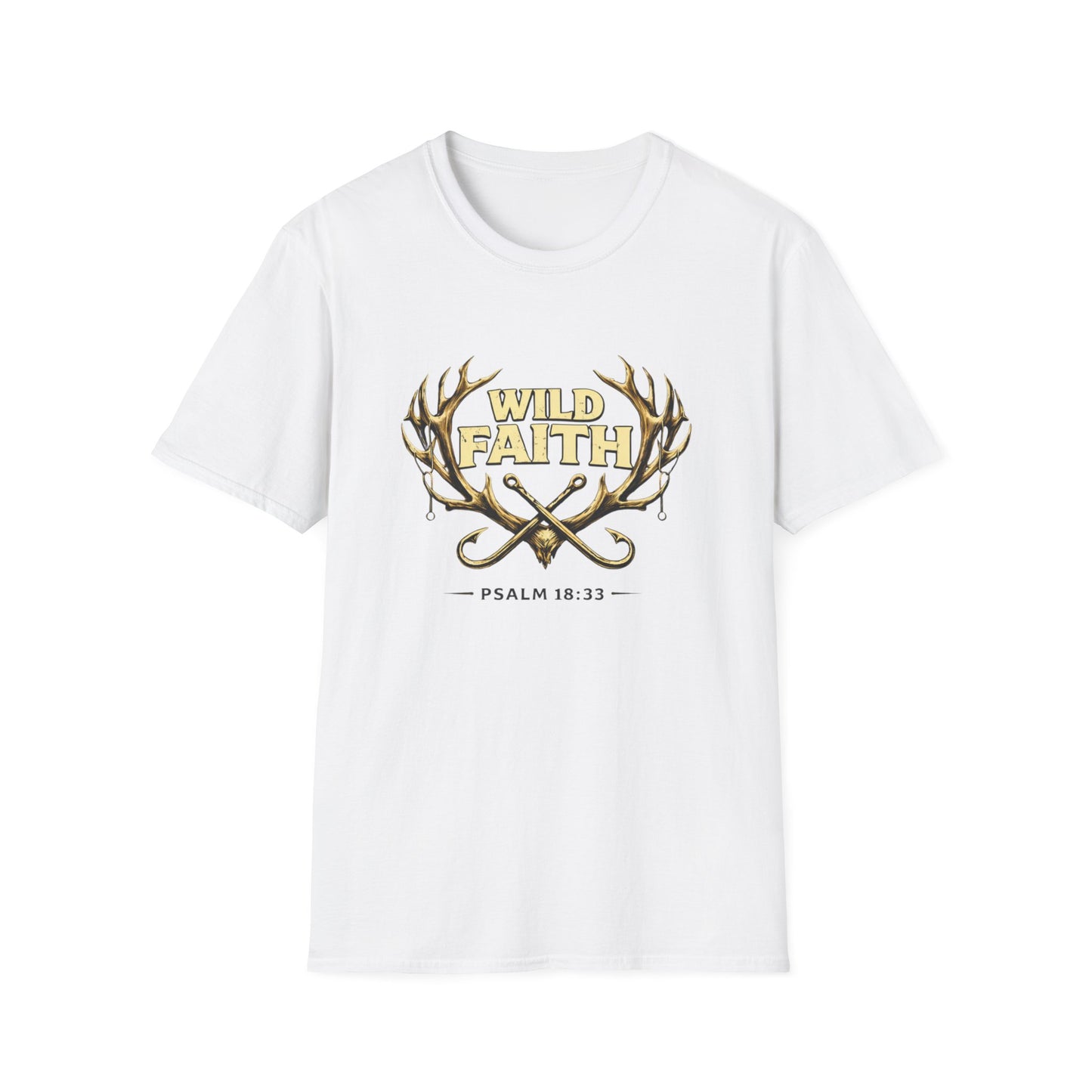 Wild Faith T-Shirt — Psalm 18:33 Antler Christian Graphic Tee