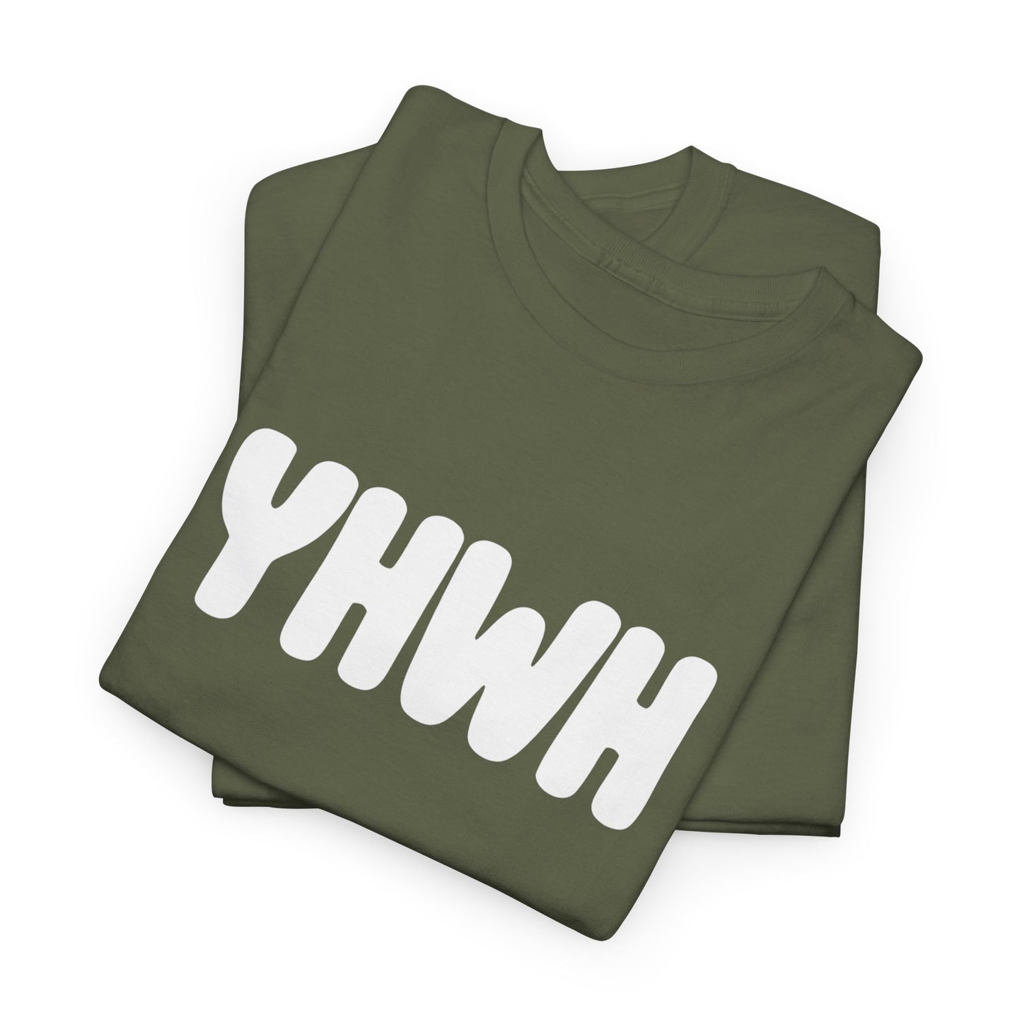 YHWH Unisex Heavy Cotton Tee, Spiritual T-Shirt, Casual Wear, Gift for Him/Her, Faith-Based Apparel, Trendy Everyday Tee