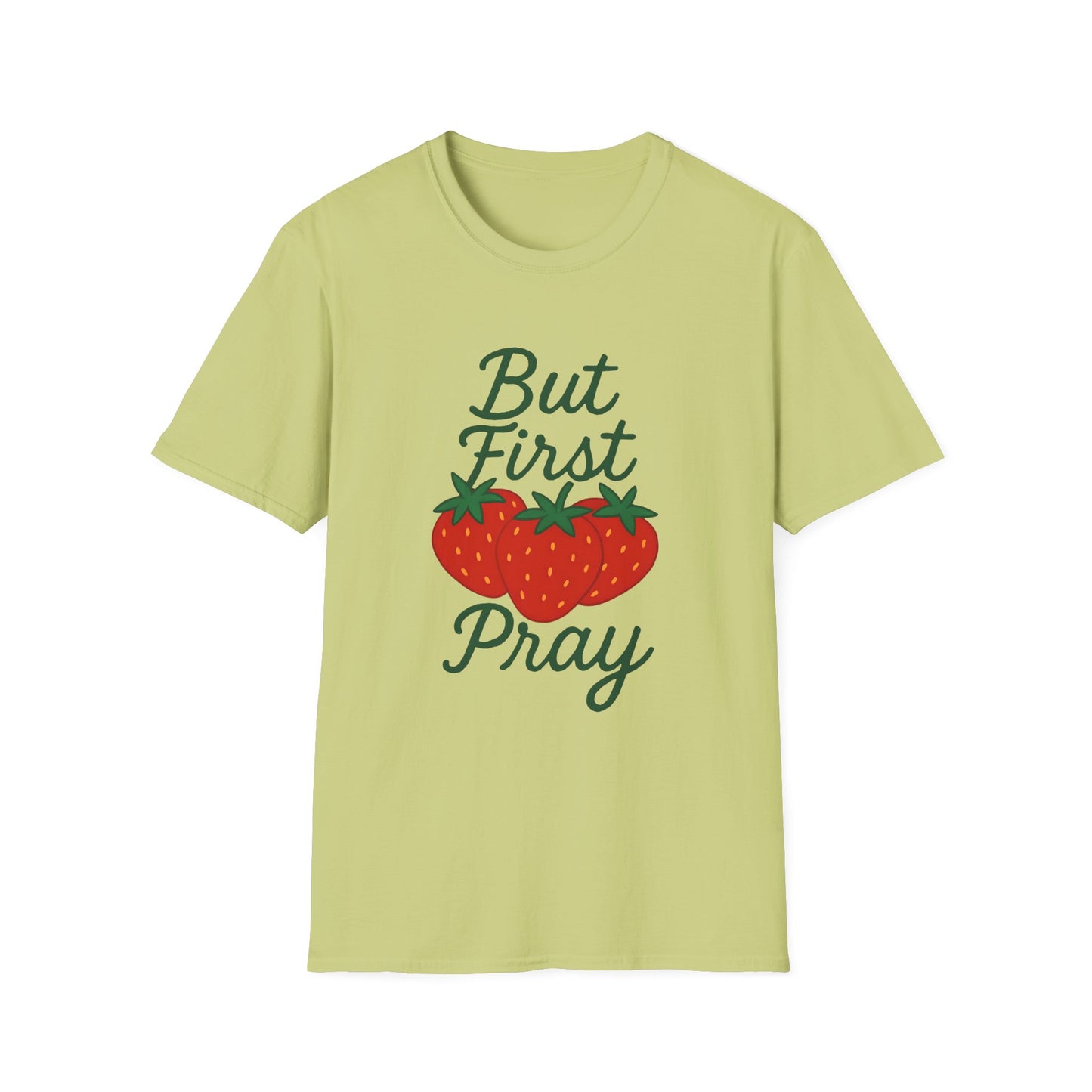Strawberry Prayer Unisex T-Shirt, Comfortable Tee, Gift for Faith, Casual Wear, Summer Outfit, Church Event Shirt