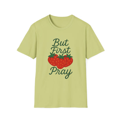 Strawberry Prayer Unisex T-Shirt, Comfortable Tee, Gift for Faith, Casual Wear, Summer Outfit, Church Event Shirt