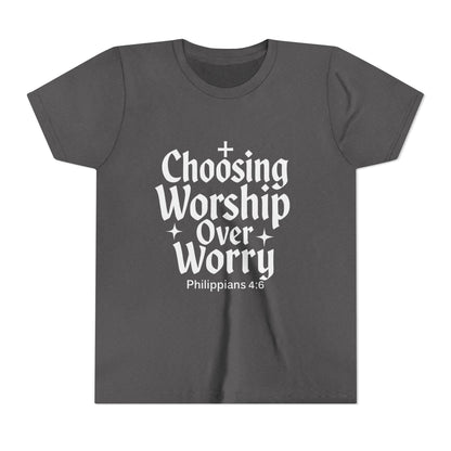 Youth Inspirational Tee - Choosing Worship Over Worry, Motivational Youth Shirt, Christian Apparel, Faith-Based Gift for Kids, [...]