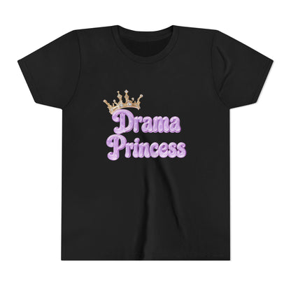 Drama Princess Youth Tee, Cute Kids T-Shirt, Birthday Gift for Girls, Playful Summer Tee, Princess-Themed Apparel
