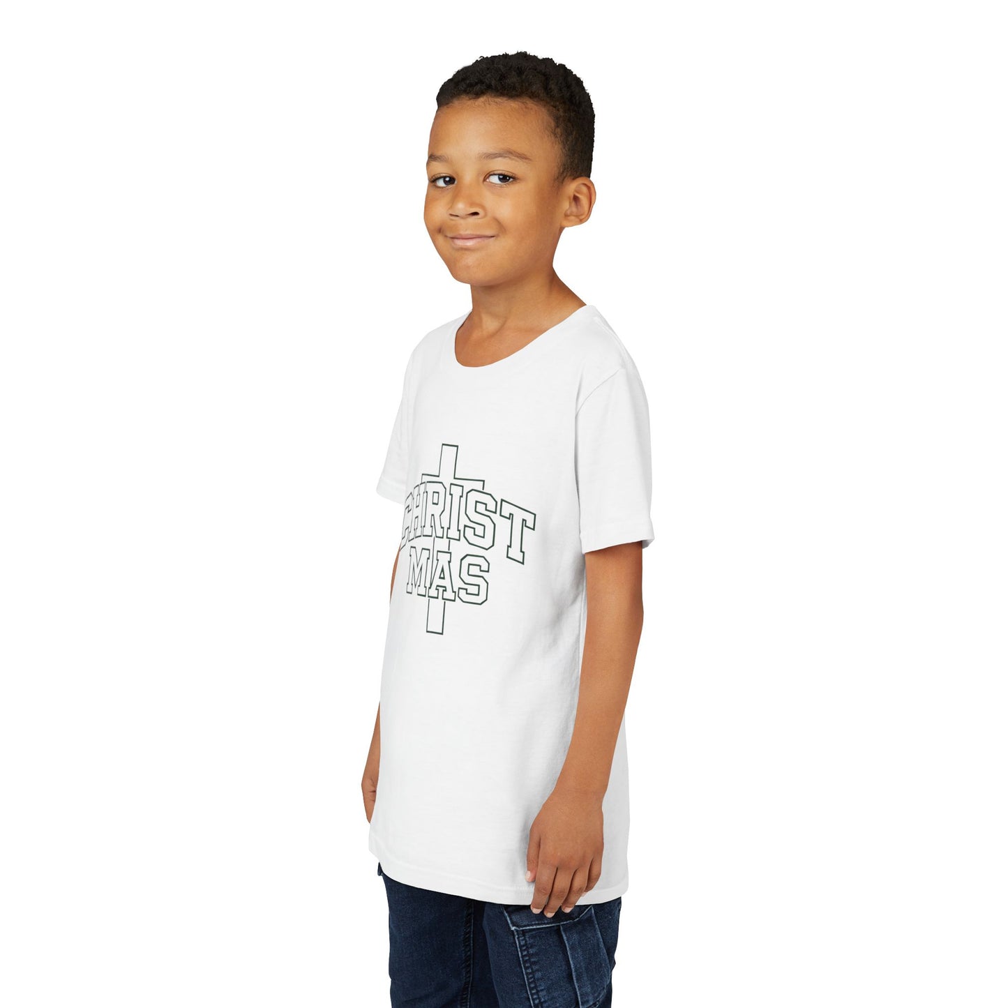 Youth Christmas Cross Tee - Kids Holiday Graphic Tee