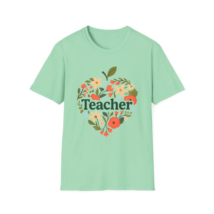 Floral Teacher T-Shirt | Perfect Gift for Educators, Back to School, Teacher Appreciation, Classroom Wear, Cute Teacher Shirts
