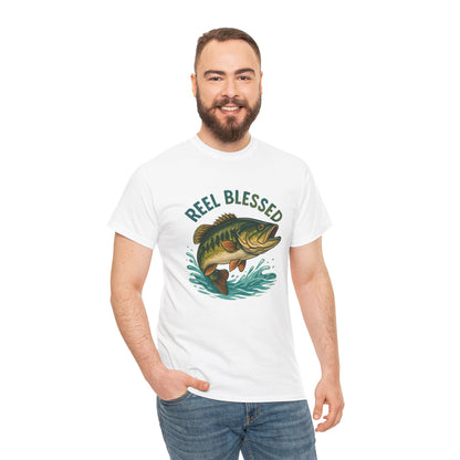Reel Blessed Fishing Tee, Unisex Cotton Shirt, Perfect Gift for Anglers, Ideal for Fishing Trips, Casual Wear, Outdoor Adventures