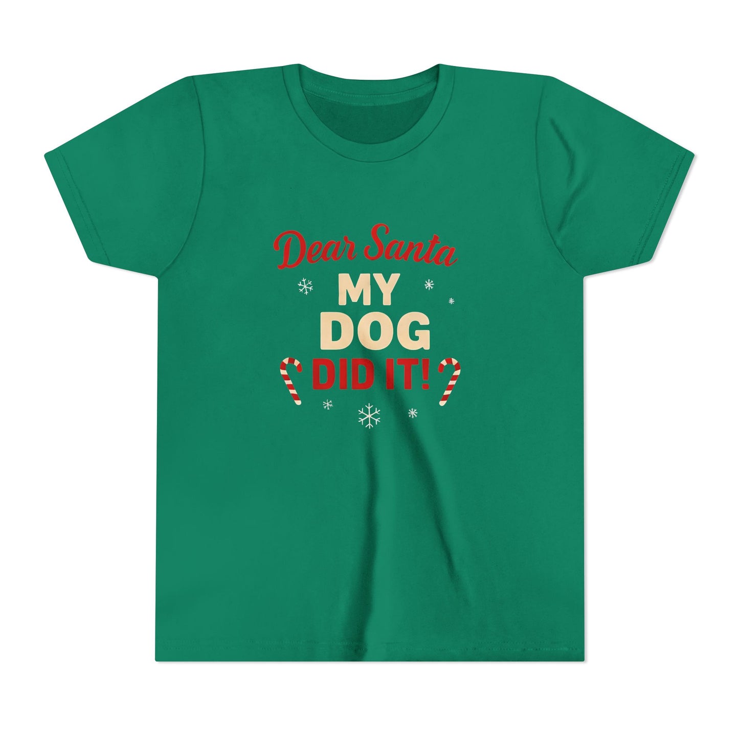Kids Christmas Tee — “Dear Santa My Dog Did It” Holiday T‑Shirt