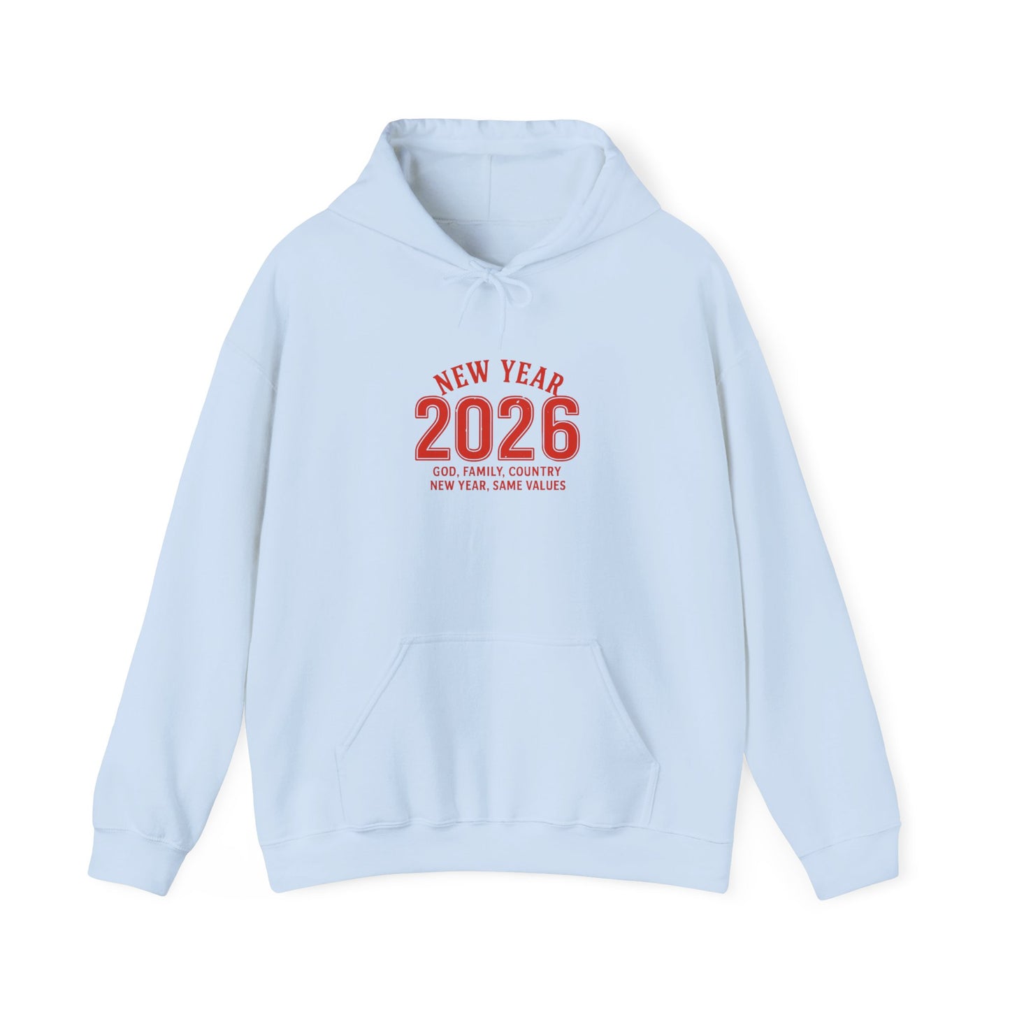 2026 New Year Hoodie - Minimal Red Celebration Sweatshirt