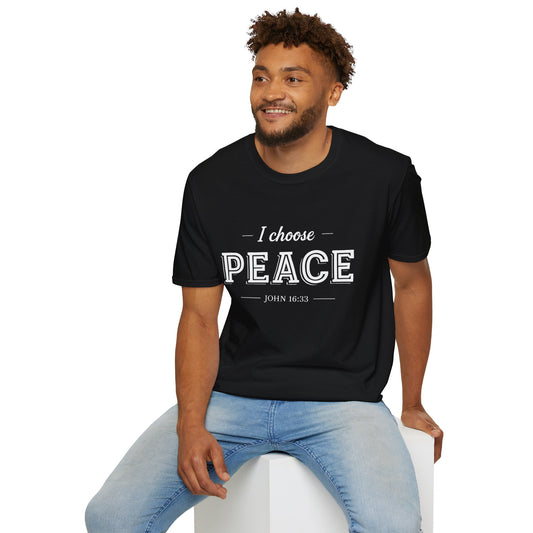 I Choose Peace Unisex Softstyle T-Shirt | Inspirational Tee, Faith Shirt, Spiritual Gift, Christian Apparel, Positive Message