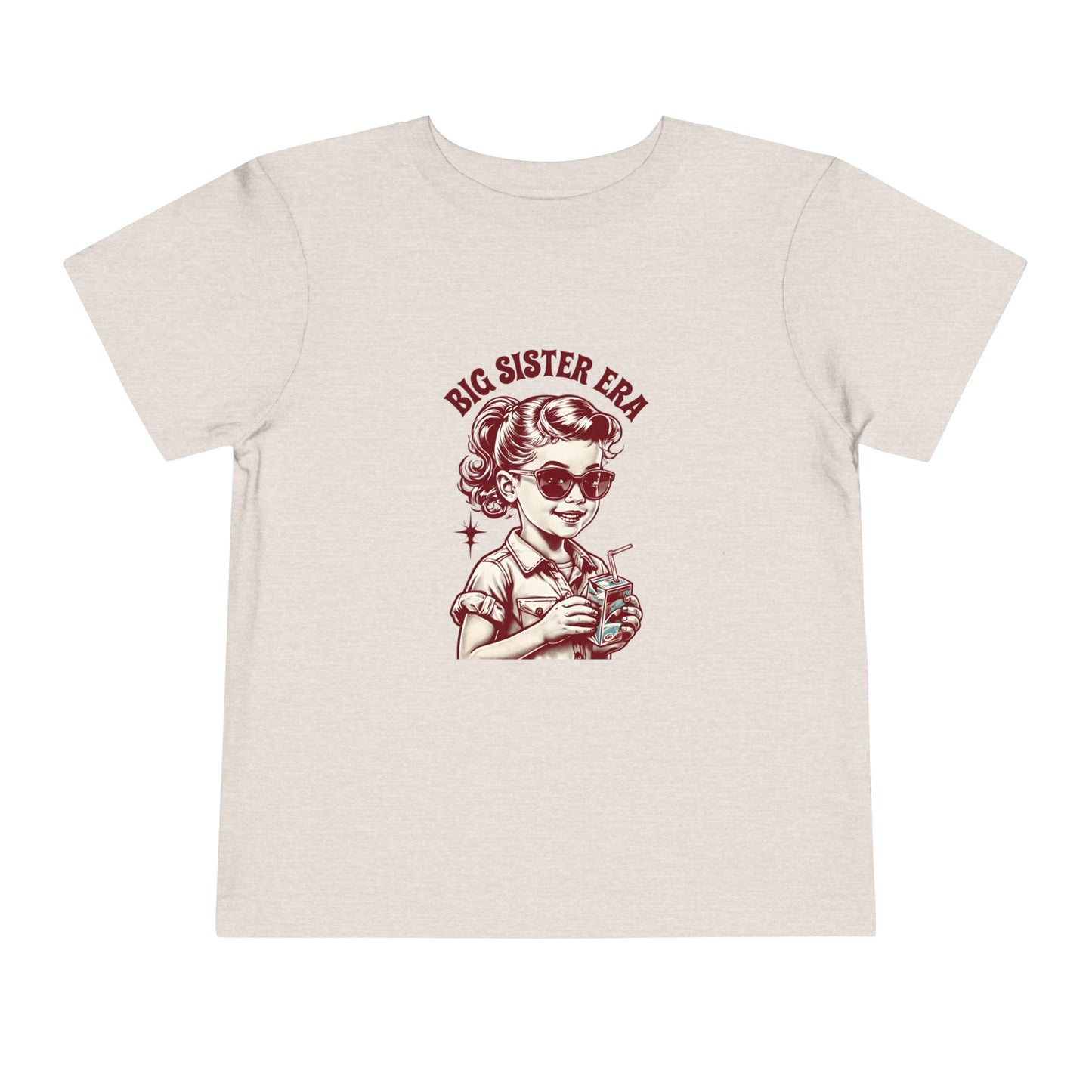 Cute Toddler Short Sleeve Tee - Big Sister Era Shirt for Proud Siblings, Birthday Gift, Family Gatherings, Fun Summer Wear, Toddler Outfit