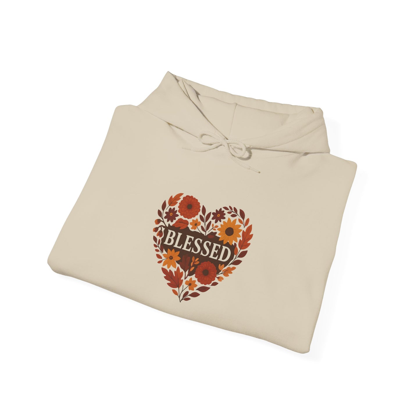 Blessed Floral Heart Hoodie - Cozy Unisex Sweatshirt for Gratitude, Perfect for Gifts, Holidays, or Everyday Wear