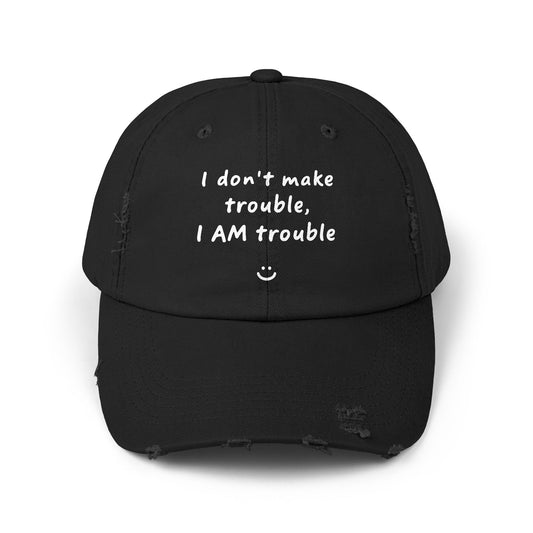 Trendy Distressed Cap with Fun Quote, Casual Hat, Gift for Him/Her, Fashion Accessory, Everyday Wear, Adjustable Baseball Cap