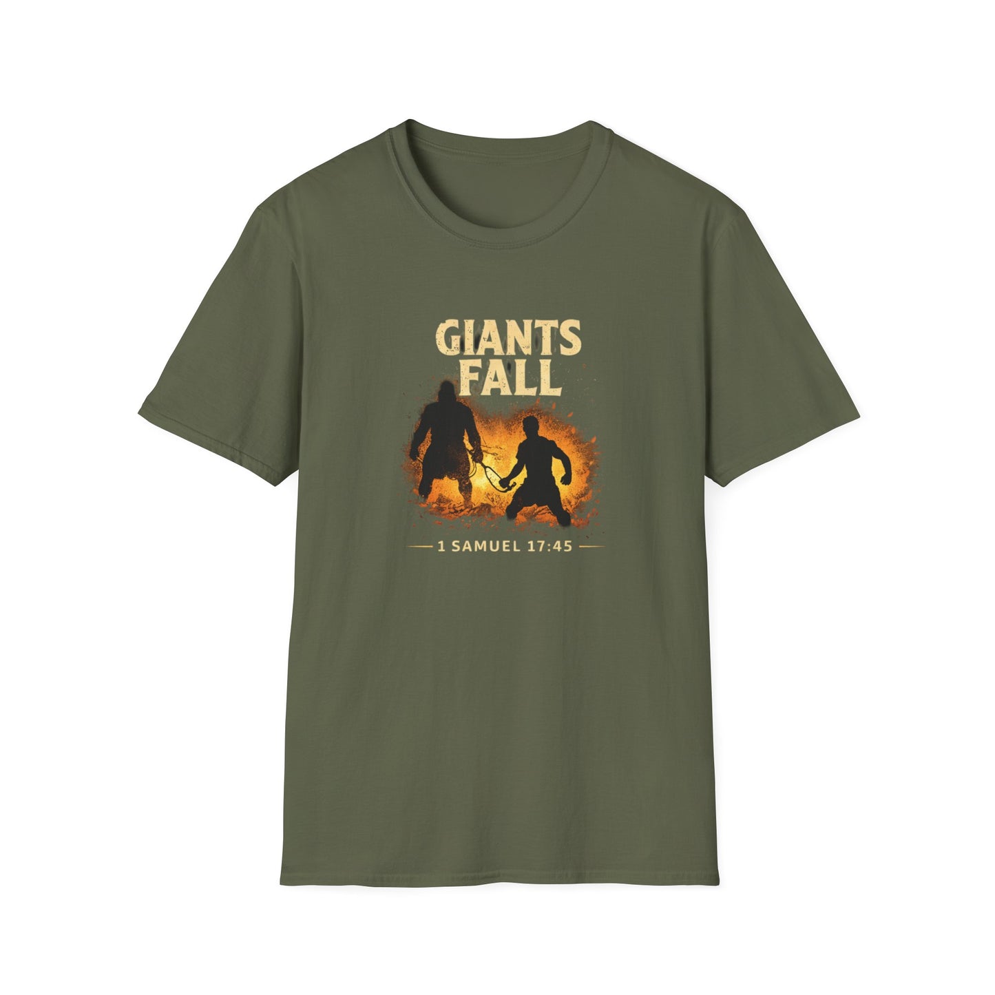 Giants Fall T-Shirt – 1 Samuel 17:45 Christian Faith Tee