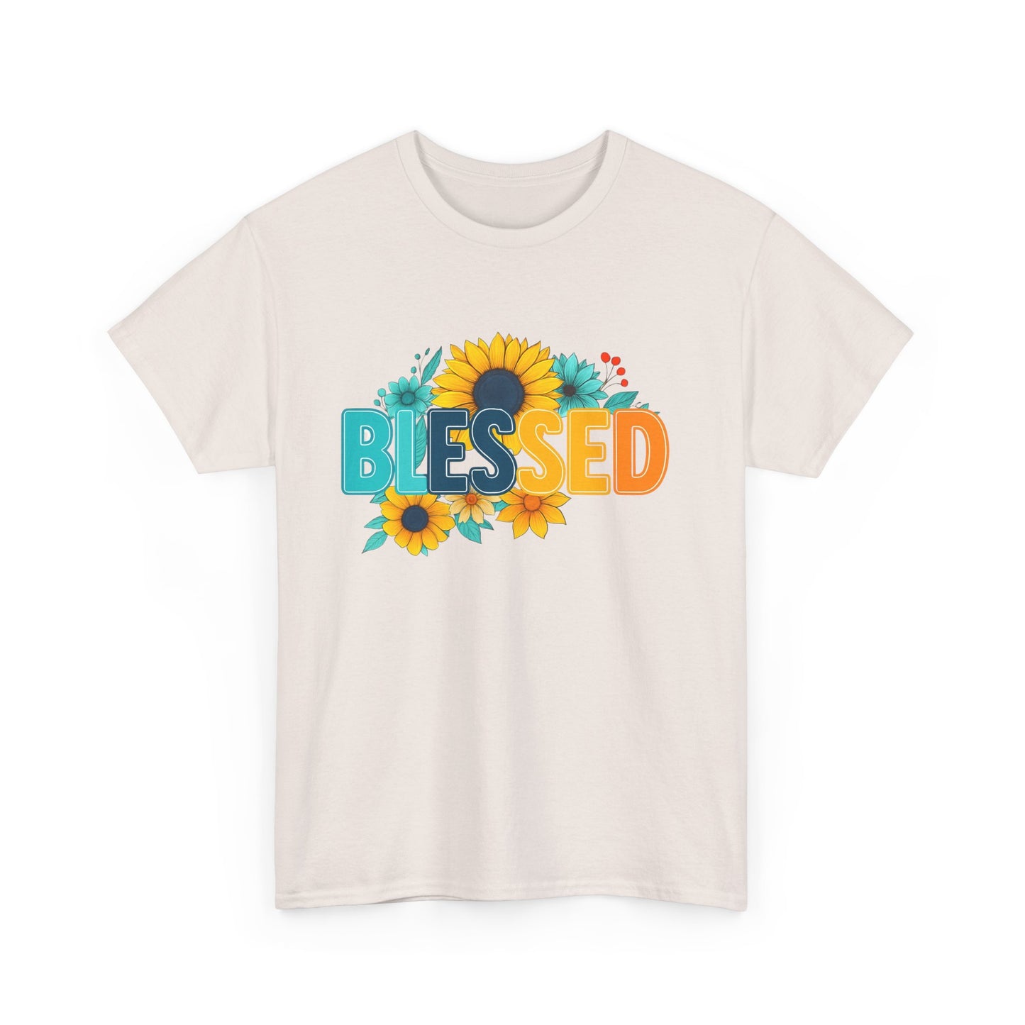 Blessed Sunflower Unisex Tee, Inspirational Shirt, Casual Gift, Everyday Wear, Spring Fashion, Faith-Based Apparel