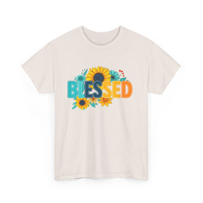 Blessed Sunflower Unisex Tee, Inspirational Shirt, Casual Gift, Everyday Wear, Spring Fashion, Faith-Based Apparel