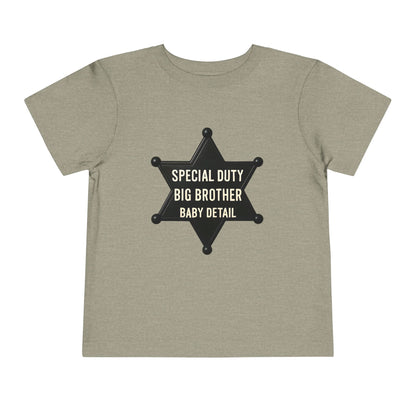 Big Brother Toddler Tee, Special Duty Sheriff Shirt, Kids Birthday Gift, Baby Announcement Outfit, Fun Family Tee