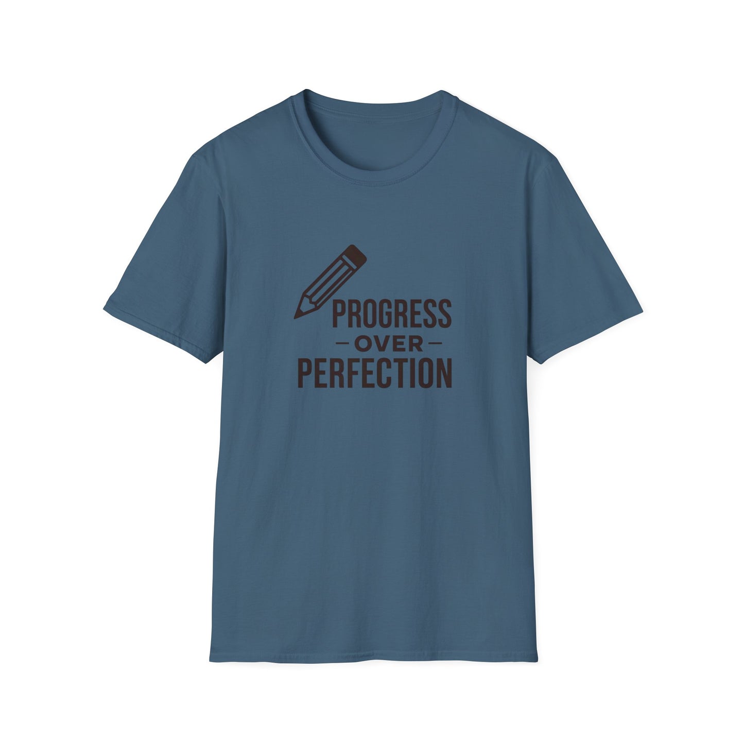 Progress Over Perfection Unisex Softstyle T-Shirt, Motivational Tee, Casual Wear, Gift for Students, Birthday, Self-Care