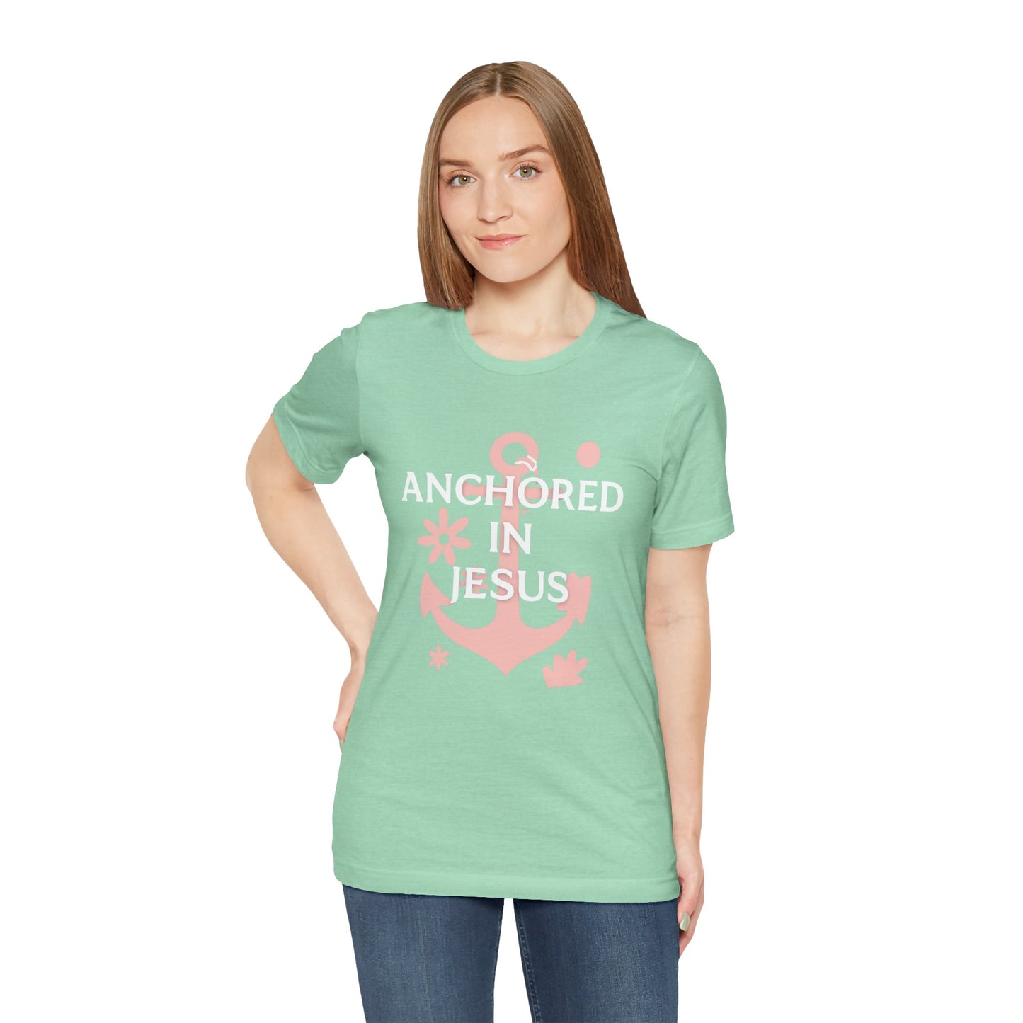 Anchored in Jesus Tee, Faith-Based Shirt, Inspirational Unisex T-Shirt, Christian Gift, Everyday Wear, Youth Group Attire
