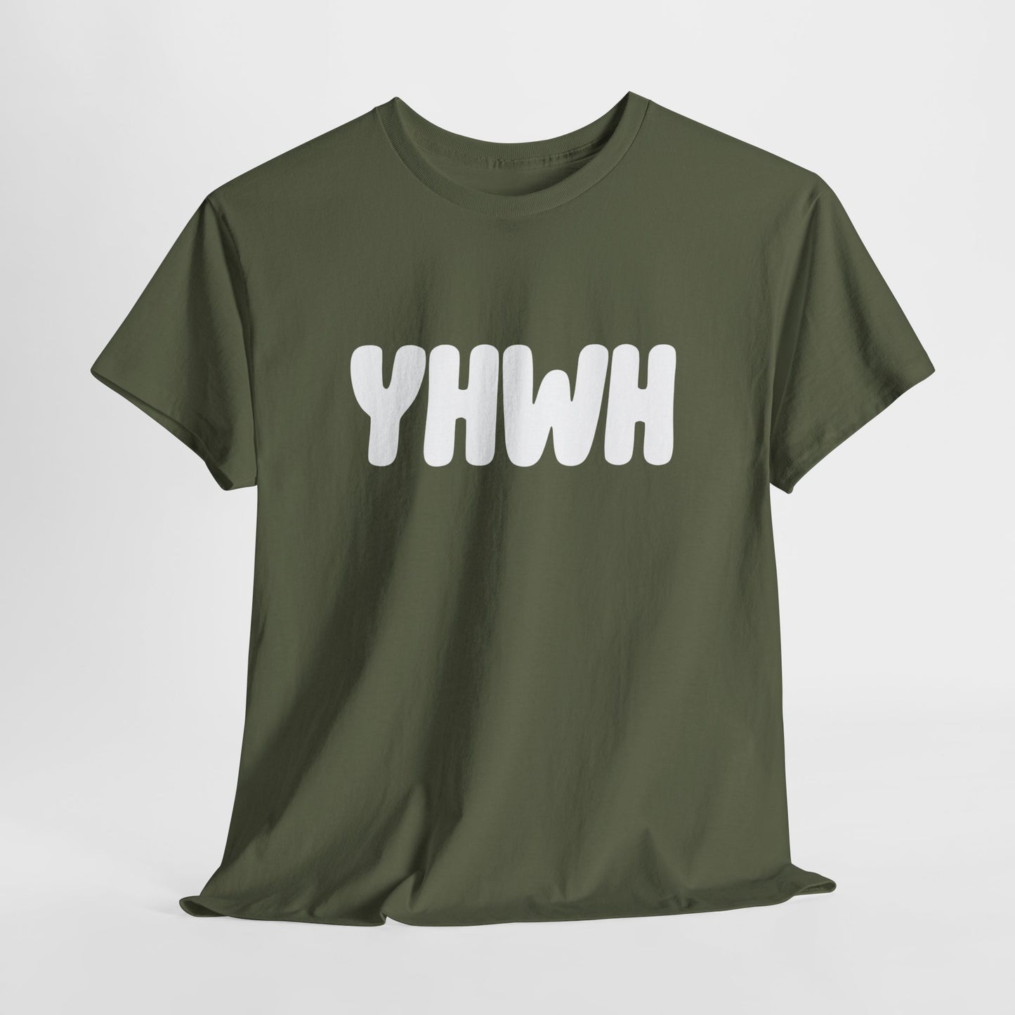 YHWH Unisex Heavy Cotton Tee, Spiritual T-Shirt, Casual Wear, Gift for Him/Her, Faith-Based Apparel, Trendy Everyday Tee