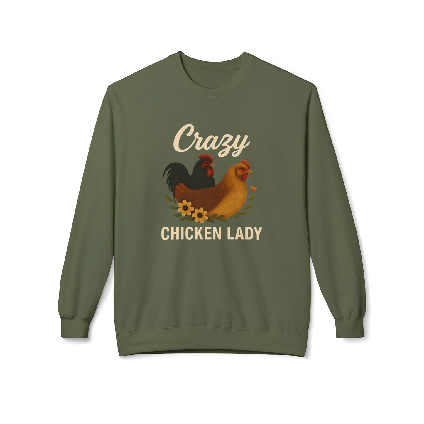 Crazy Chicken Lady Sweatshirt - Cozy Farmhouse Crewneck for Chicken Lovers