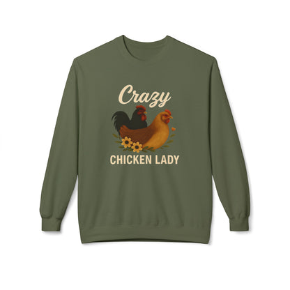 Crazy Chicken Lady Sweatshirt - Cozy Farmhouse Crewneck for Chicken Lovers