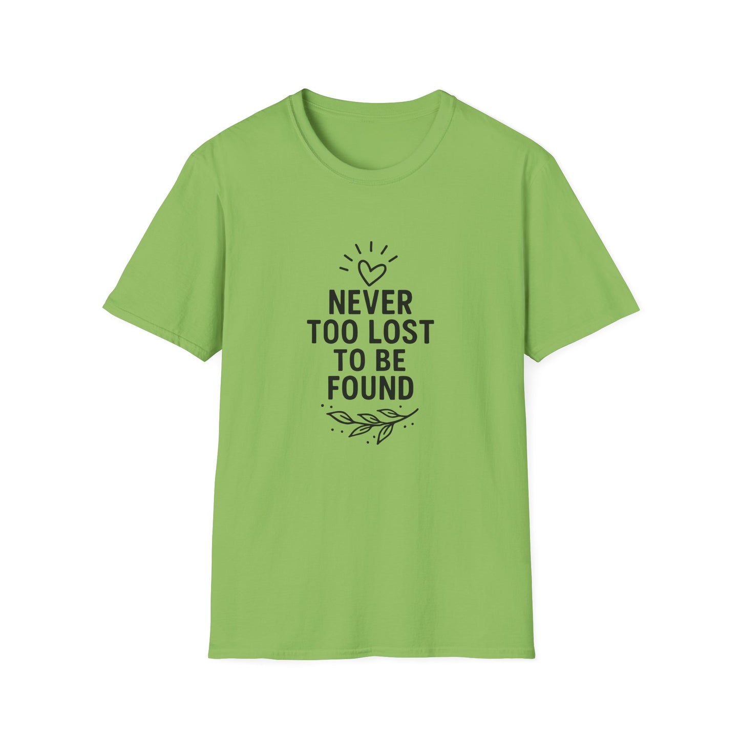 Inspirational Quote T-Shirt: Never Too Lost To Be Found, Unisex Softstyle Tee for Everyday Comfort, Gift for Friends, Uplifting [...]