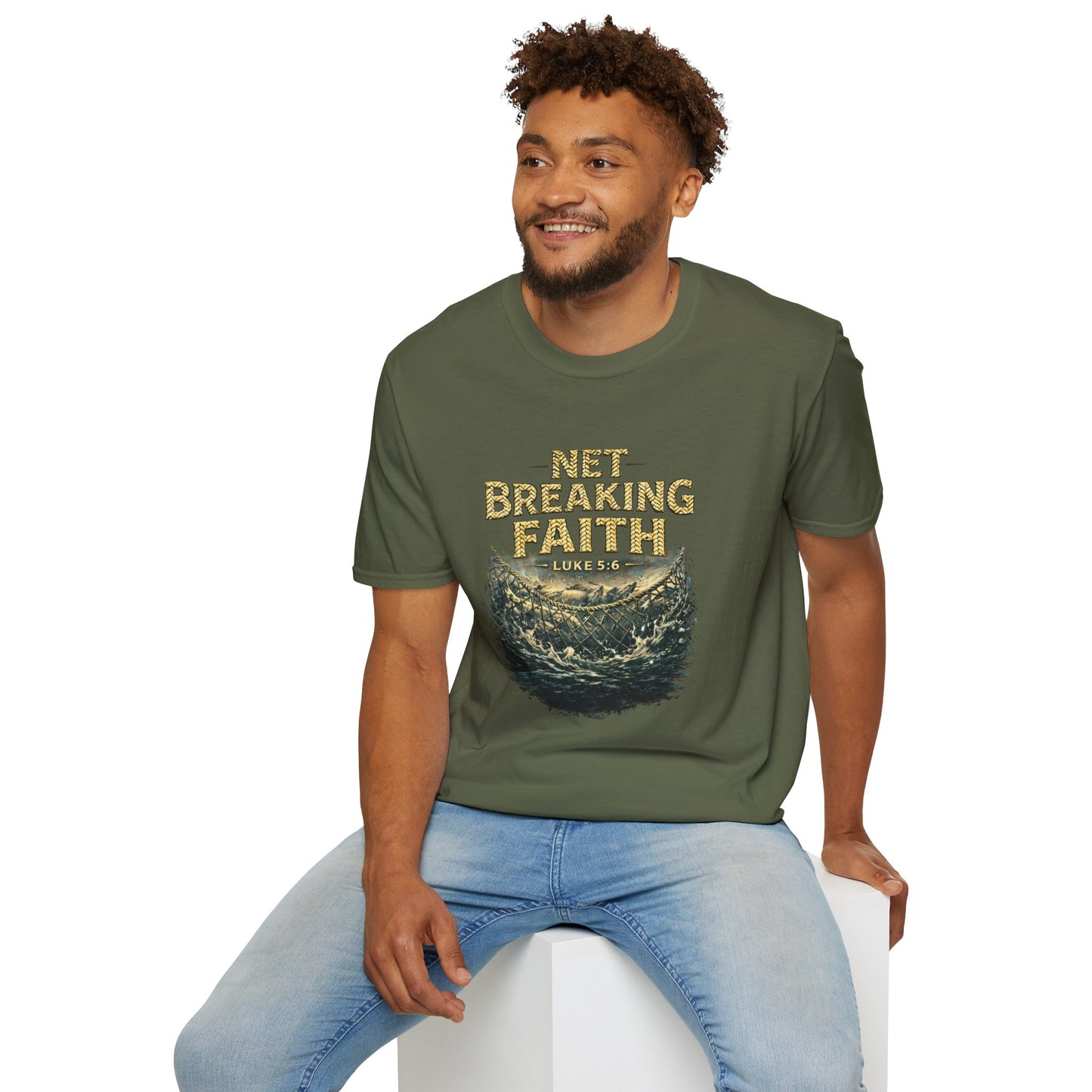 Net Breaking Faith T-Shirt — Vintage Fishing Faith Graphic Tee