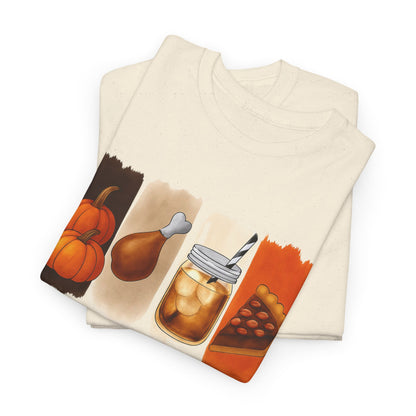 Thanksgiving Vibes Tee, Unisex Heavy Cotton Tee, Fall T-Shirt, Family Gathering Shirt, Seasonal Apparel, Casual Outfit