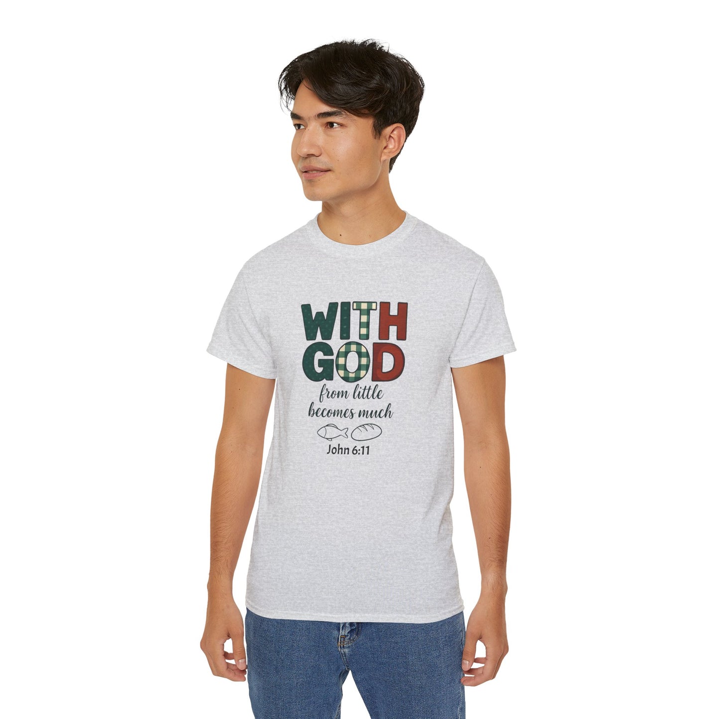 Inspirational Unisex Tee - 'With God, From Little Becomes Much' - Faith T-Shirt, Christian Apparel, Gift for Believers, Religious Tee, [...]