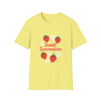 Sweet Summertime T-Shirt, Unisex Summer Tee, Cute Fruit Shirt, Casual Summer Apparel, Gift for Plant Lovers