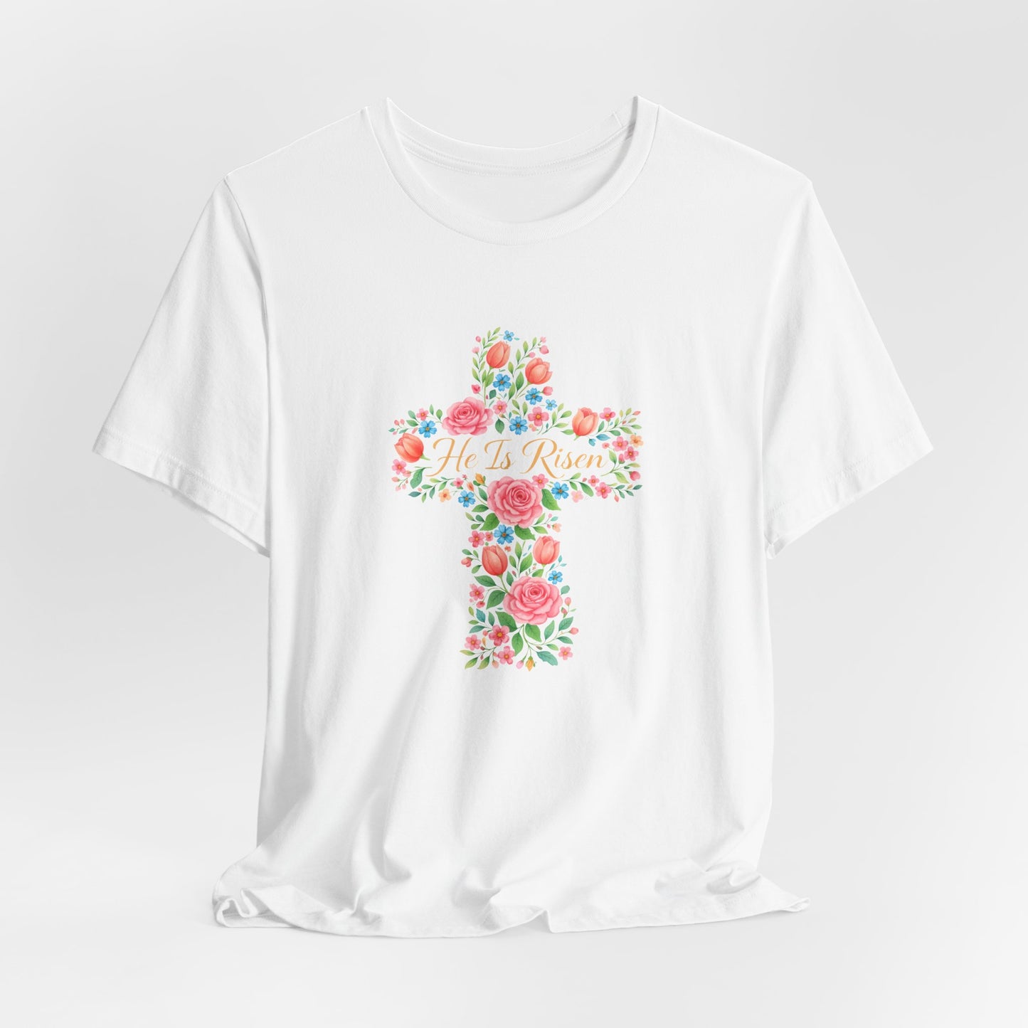 Floral Cross T-Shirt — Vintage Rose Faith Tee