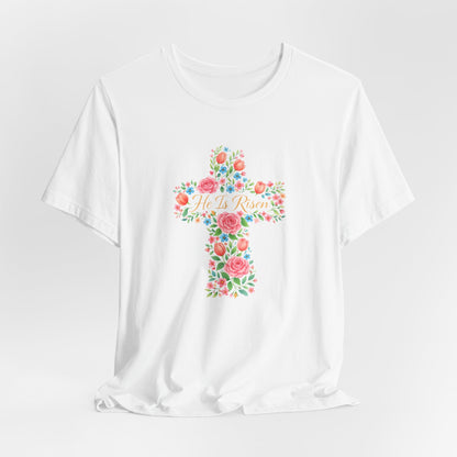 Floral Cross T-Shirt — Vintage Rose Faith Tee