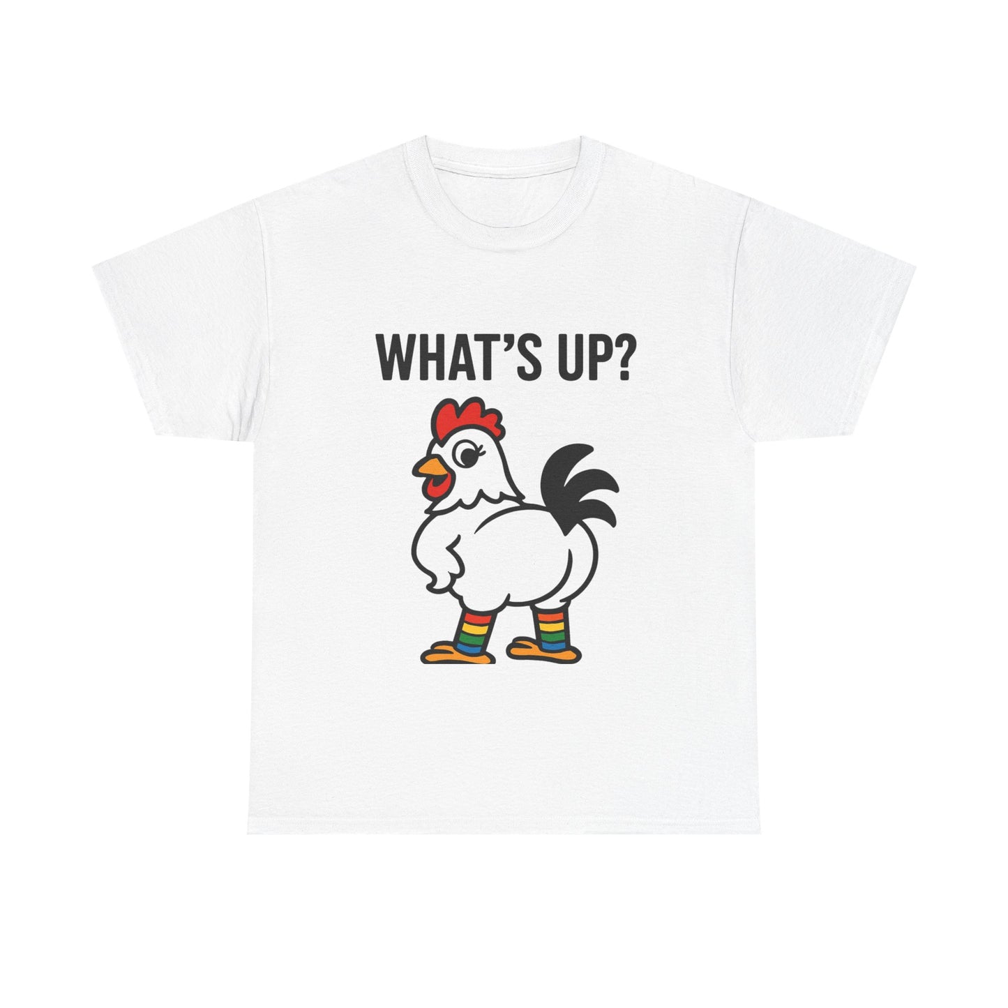 Funny Chicken Graphic Tee, What's Up? Shirt, Cute Animal T-Shirt, Perfect for Gifts, Casual Wear, Humor Apparel