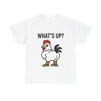 Funny Chicken Graphic Tee, What's Up? Shirt, Cute Animal T-Shirt, Perfect for Gifts, Casual Wear, Humor Apparel