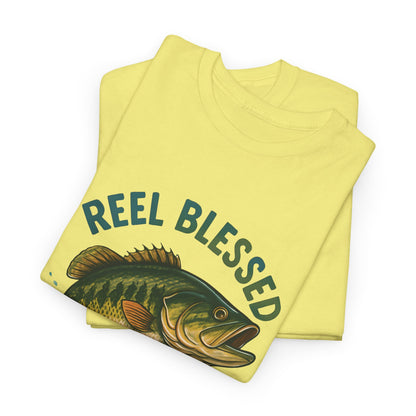Reel Blessed Fishing Tee, Unisex Cotton Shirt, Perfect Gift for Anglers, Ideal for Fishing Trips, Casual Wear, Outdoor Adventures