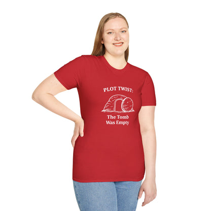 T-Shirt — "Plot Twist: The Tomb Was Empty" Christian Easter Graphic Tee