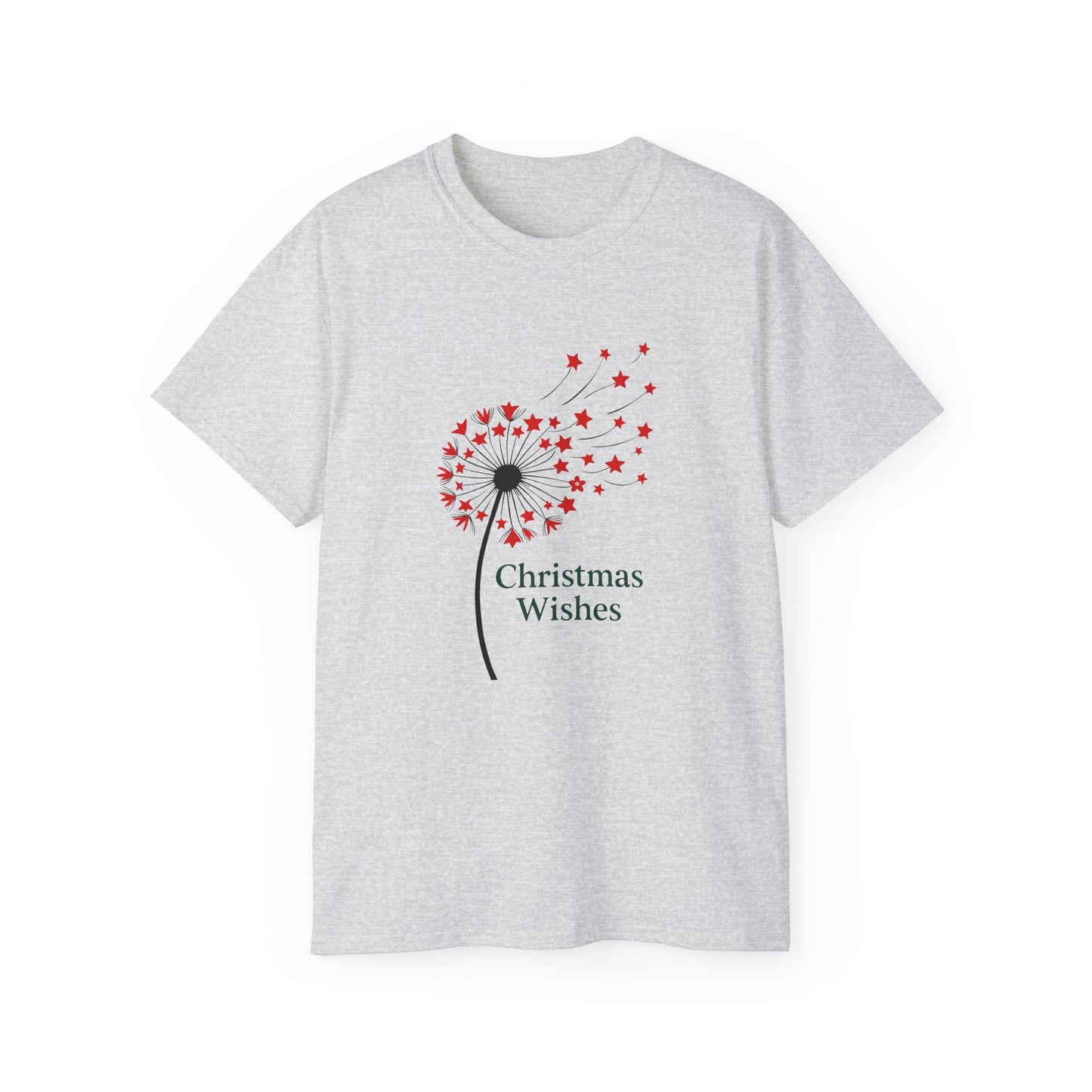 Christmas Wishes Tee — Dandelion & Red Star Holiday T-Shirt