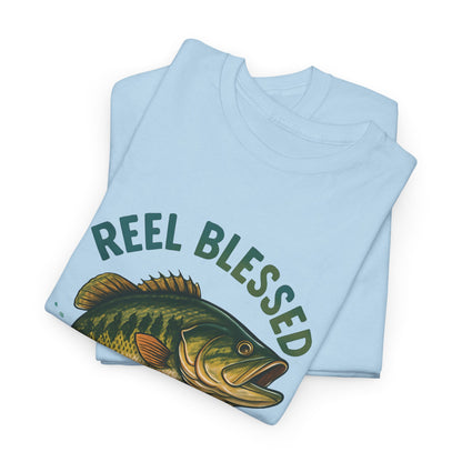 Reel Blessed Fishing Tee, Unisex Cotton Shirt, Perfect Gift for Anglers, Ideal for Fishing Trips, Casual Wear, Outdoor Adventures