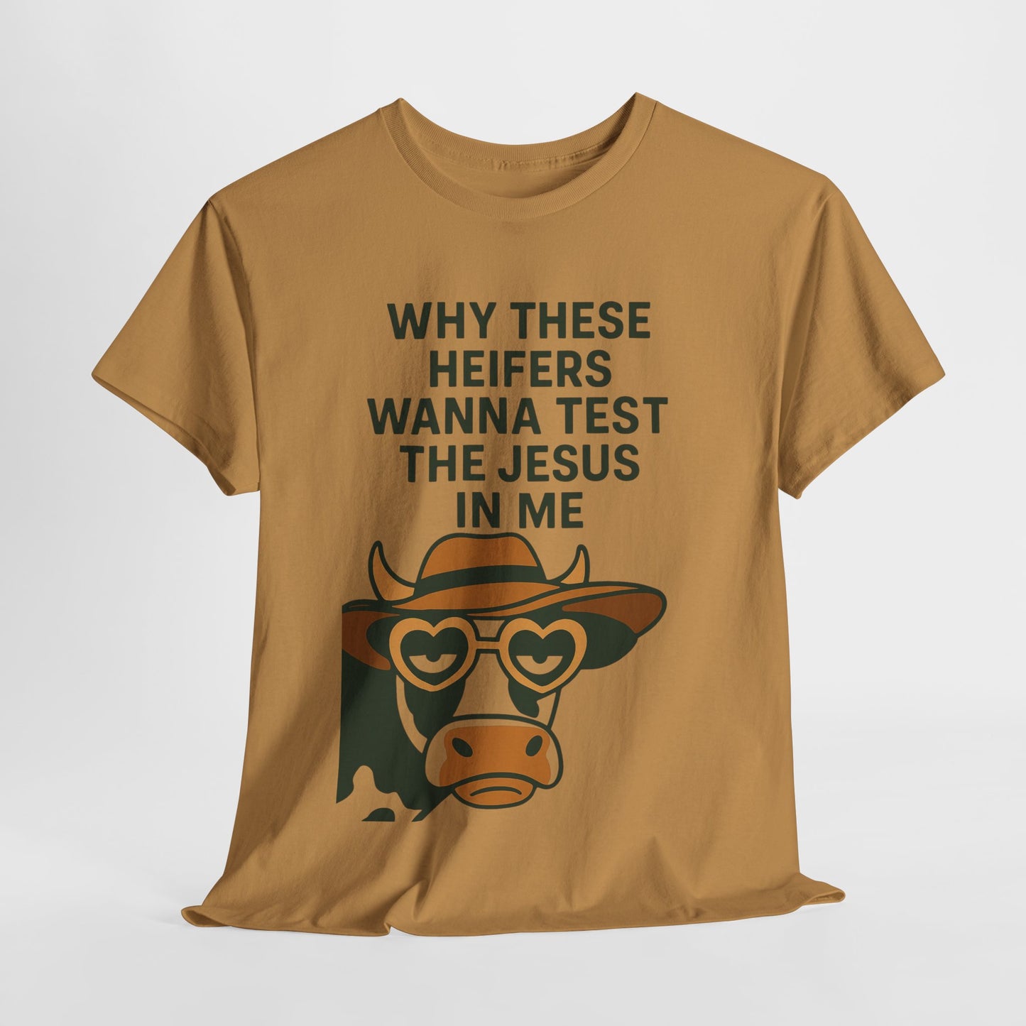 Whimsical Cow Graphic Tee, Funny Farm Animal T-Shirt, Christian Humor Gift, Unisex Casual Wear, Perfect for Cow Lovers