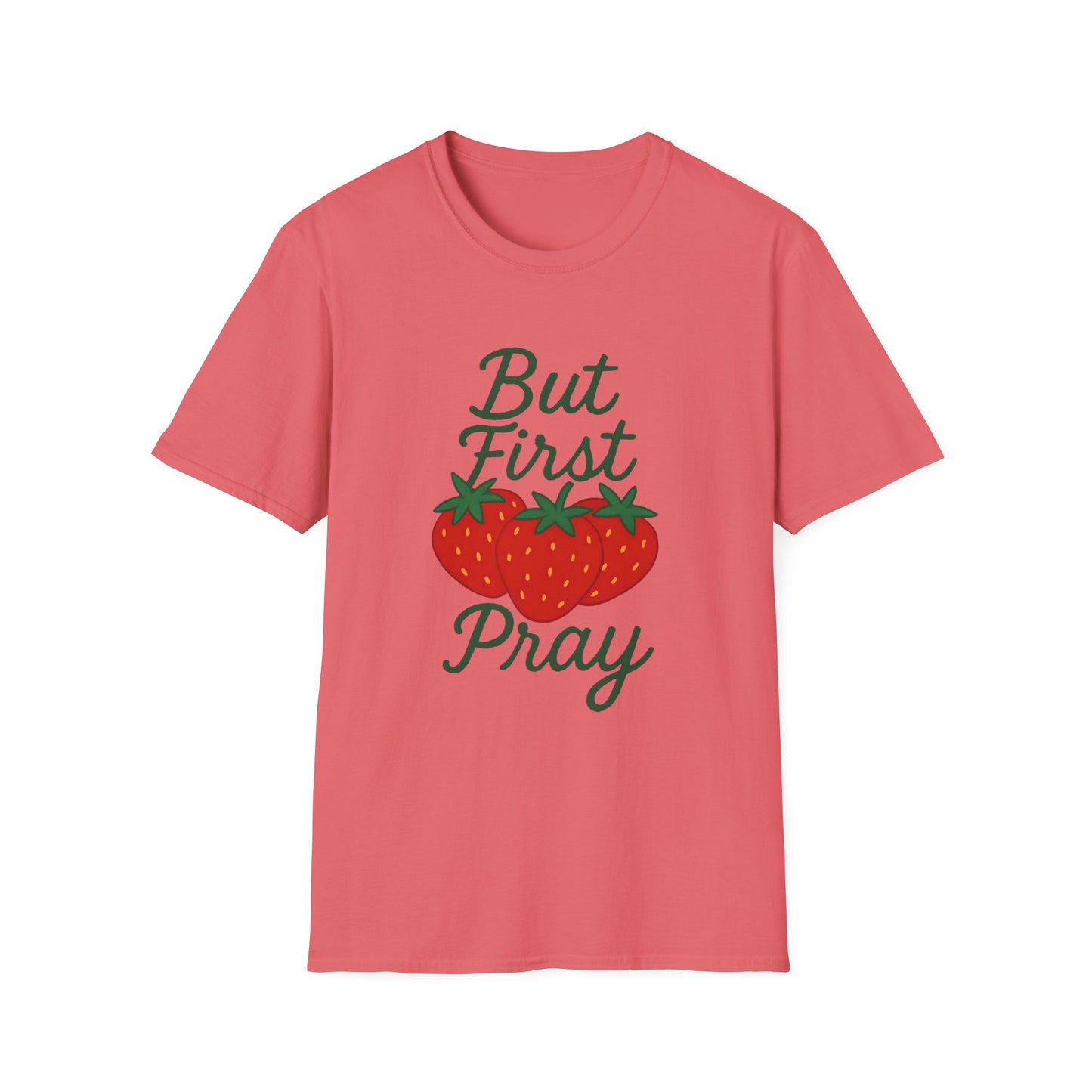 Strawberry Prayer Unisex T-Shirt, Comfortable Tee, Gift for Faith, Casual Wear, Summer Outfit, Church Event Shirt