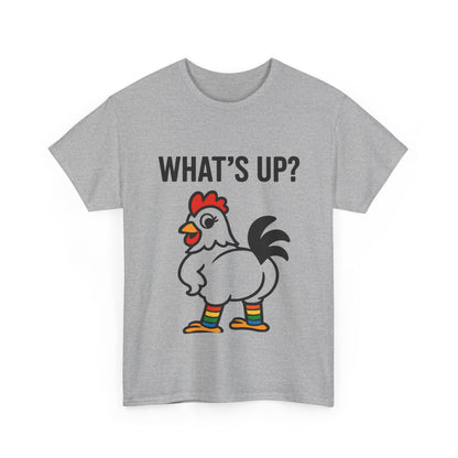 Funny Chicken Graphic Tee, What's Up? Shirt, Cute Animal T-Shirt, Perfect for Gifts, Casual Wear, Humor Apparel