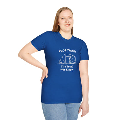 T-Shirt — "Plot Twist: The Tomb Was Empty" Christian Easter Graphic Tee