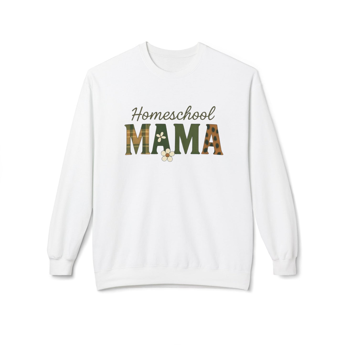 Homeschool Mama Crewneck Sweatshirt — Plaid Floral Mom Teacher Gift