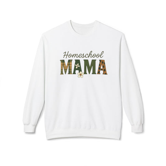 Homeschool Mama Crewneck Sweatshirt — Plaid Floral Mom Teacher Gift