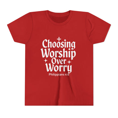 Youth Inspirational Tee - Choosing Worship Over Worry, Motivational Youth Shirt, Christian Apparel, Faith-Based Gift for Kids, [...]