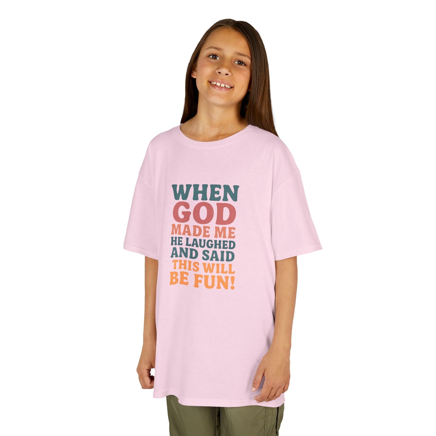 God Laughed Kids Tee, Fun Kids T-Shirt, Inspirational Quote Shirt, Birthday Gift, Faith-Based Apparel