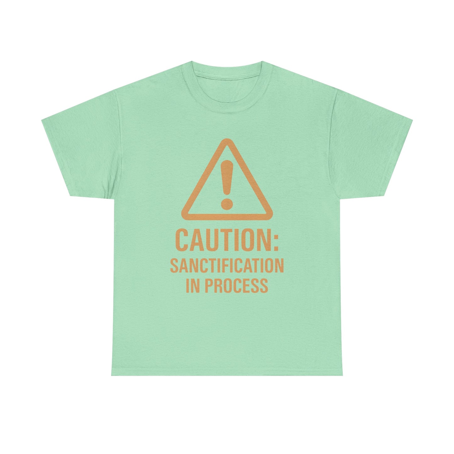 Caution Sanction Tee - Unisex Heavy Cotton T-Shirt for Casual, Gift, Humor, Christian Apparel, Everyday Wear