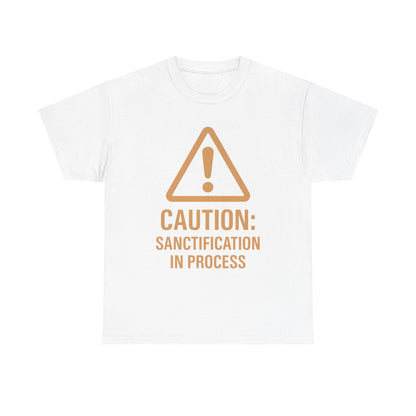 Caution Sanction Tee - Unisex Heavy Cotton T-Shirt for Casual, Gift, Humor, Christian Apparel, Everyday Wear
