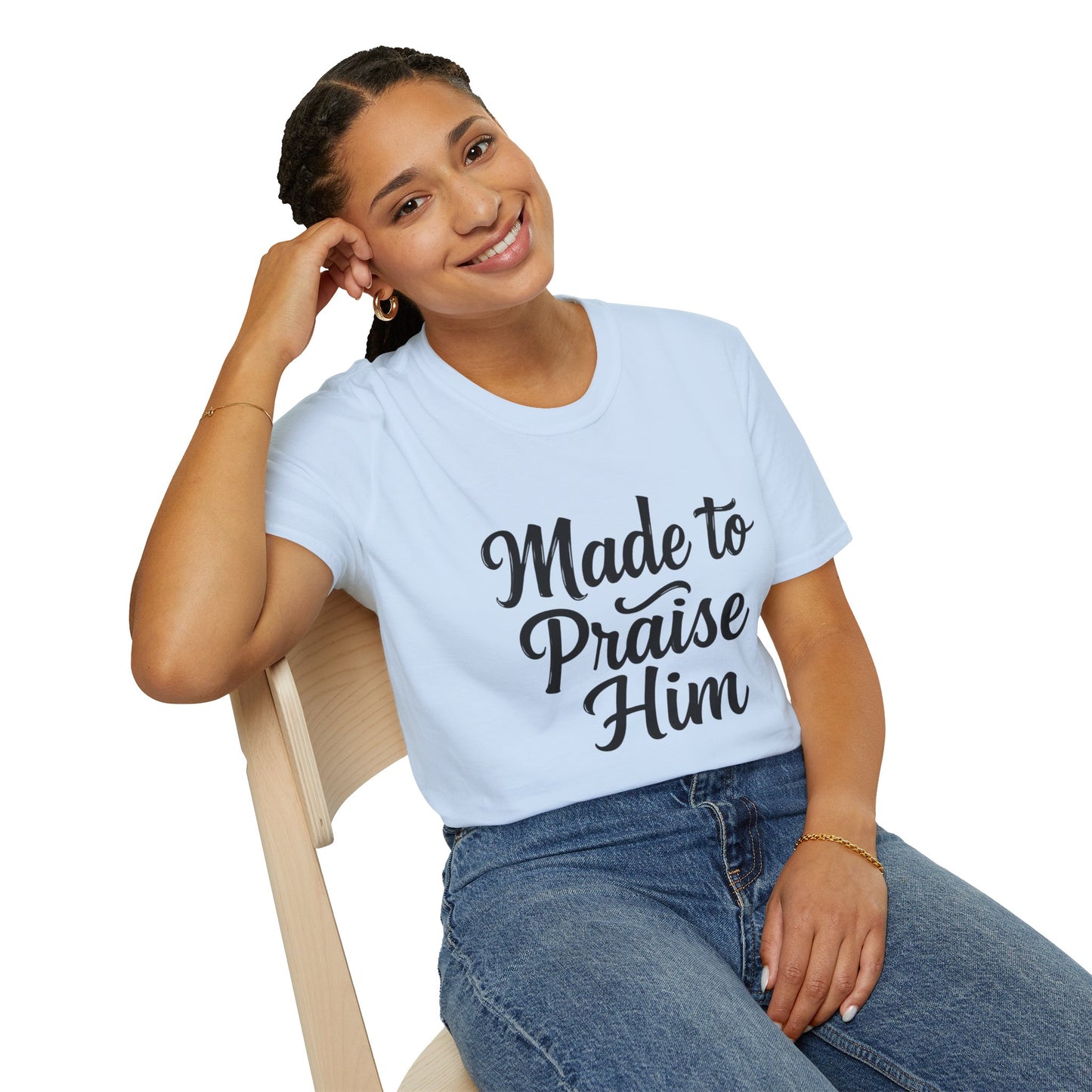 Made to Praise Him Unisex Softstyle T-Shirt, Inspirational Tee, Christian Apparel, Casual Wear, Faith-Based Gift, Unisex Graphic Shirt