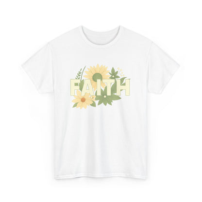 Faith-Inspired Unisex Heavy Cotton Tee | Floral Graphic Tee, Casual T-Shirt, Spiritual Gift, Everyday Wear, Nature Lover Shirt